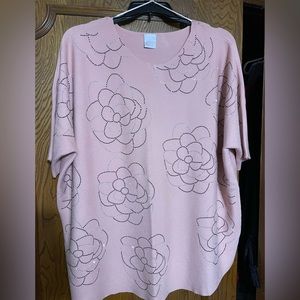 Luna 3x knit top appliqués flower